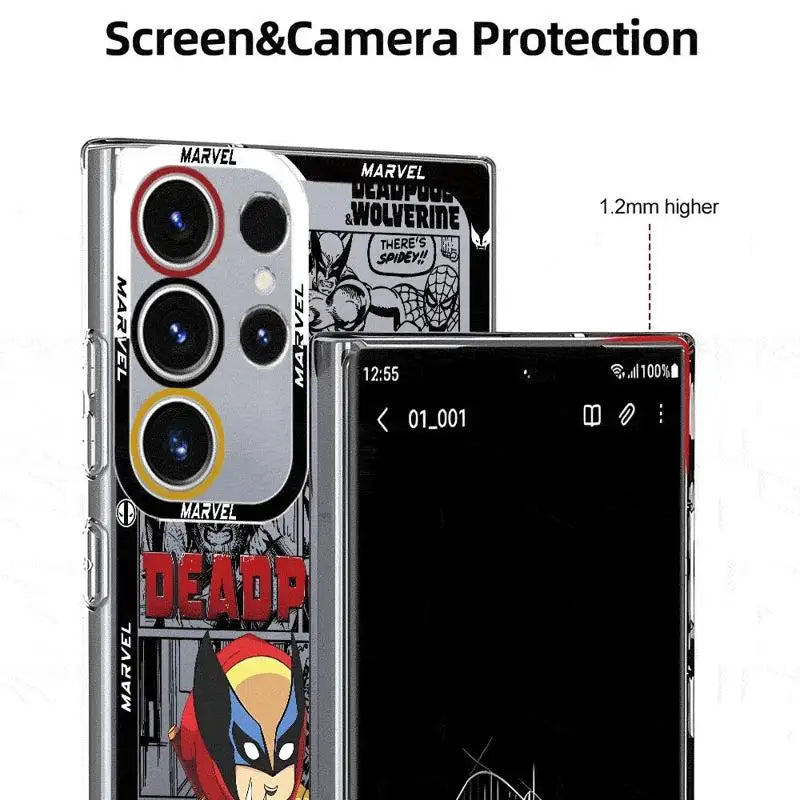 Deadpooll Wolverinee Clear Phone Case for Samsung Galaxy S24 Ultra S23 S22 S21 10 Plus S20 FE Note 20Ultra Cover
