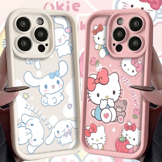 Hello Kittyyy Case for iPhone 14 15 Pro Max 13 12 11 X XS XR 7 8 Plus SE 2020 Silicone Shockproof Cover