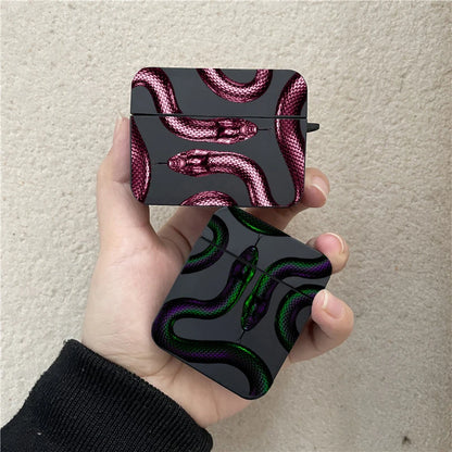 Luxurious Black Snake Earphone Case for Airpods 1 2 3 Pro Colorful Dragon Wireless Headphone Charging Box Cover for Air Pod 3