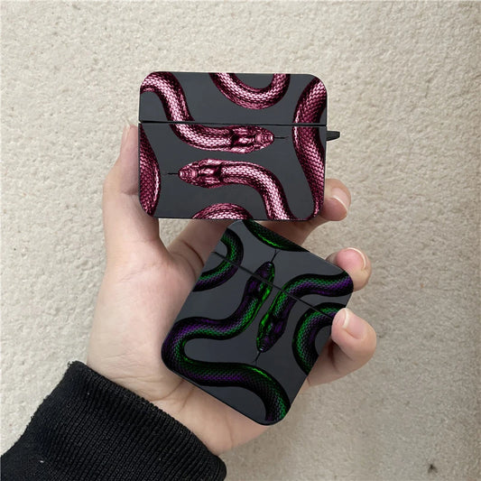 Luxurious Black Snake Earphone Case for Airpods 1 2 3 Pro Colorful Dragon Wireless Headphone Charging Box Cover for Air Pod 3