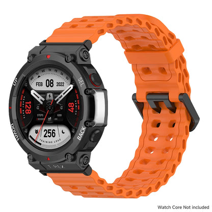 Marine band for Amazfit watch T-rex 3/2/ultra two-tone elastic silicone strap for T-Rex/T Rex Pro breathable sport bracelet