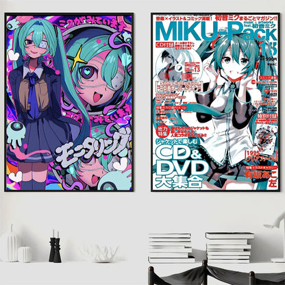 1PC Virtual Idol H-Hatsunes MikU Poster Poster Paper Print Home Living Room Bedroom Entrance Bar Cafe Art Painting Decoration