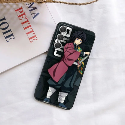 Demon😈Slayer Mobile Phone Case for Samsung Galaxy S24 S23 S22 Ultra Black Phone Cover