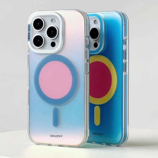 Luxury Fashion Matte Color Changing Magsafe Phone Cases for iPhone 17 Air 16 15 Pro Max 14 13 Magnetic Wireless Charge Cover