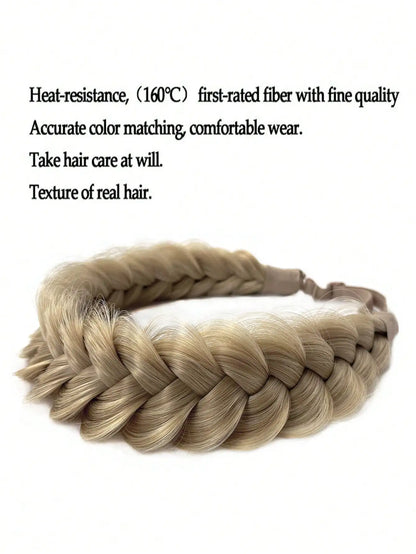 1pcs Hand Knit Braid Hair Twist Headband Synthetic Braids Elastic Adjustable Hairpiece Hair Accessories for Women Girls Festival