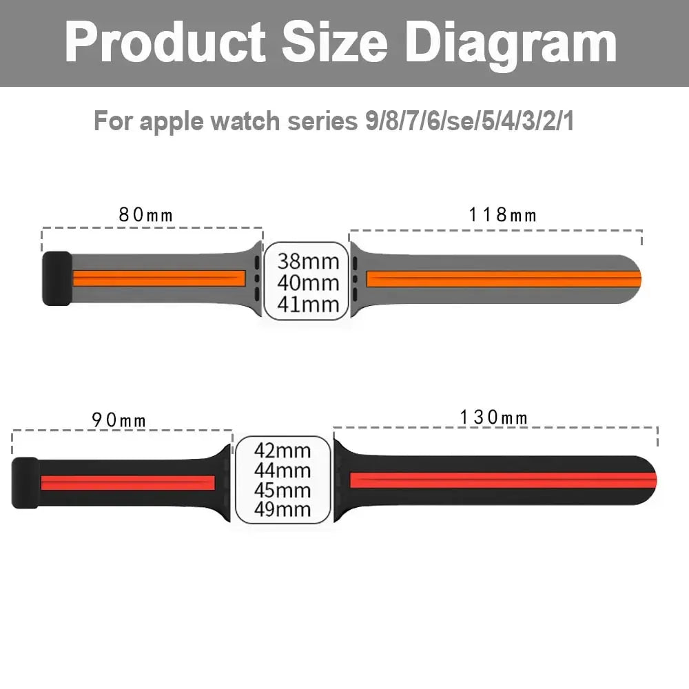 Silicone Strap For Apple Watch band 44mm 45mm 49mm 41mm 42mm 38 40mm Magnetic Bracelet iWatch correa series 9 8 7 6 5 Ultra SE 2
