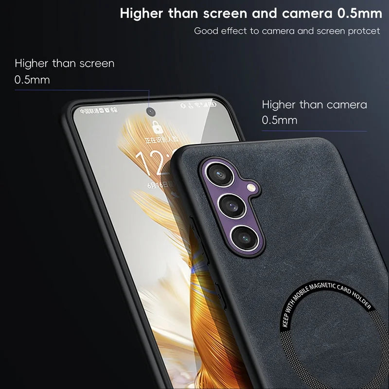 Magnetic For Magsafe Leather Case For Samsung Galaxy S24 S23 S22 Ultra