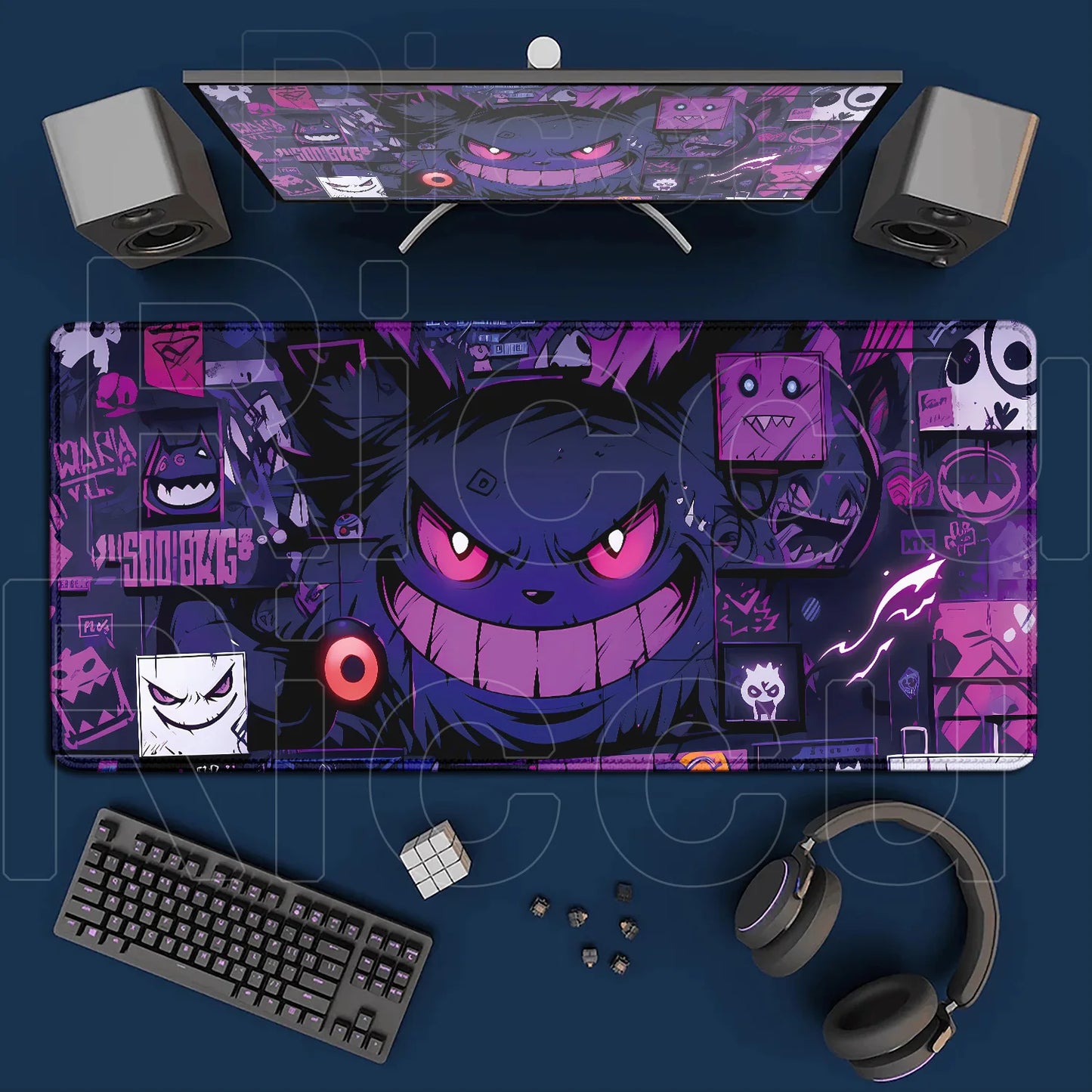 2026 New P-pokemon Gengar Wallpaper Cool Mouse Pad Gaming Large Anime Desk Keyboard Mats Non-slip Rubber Speed E-sports Mousepad