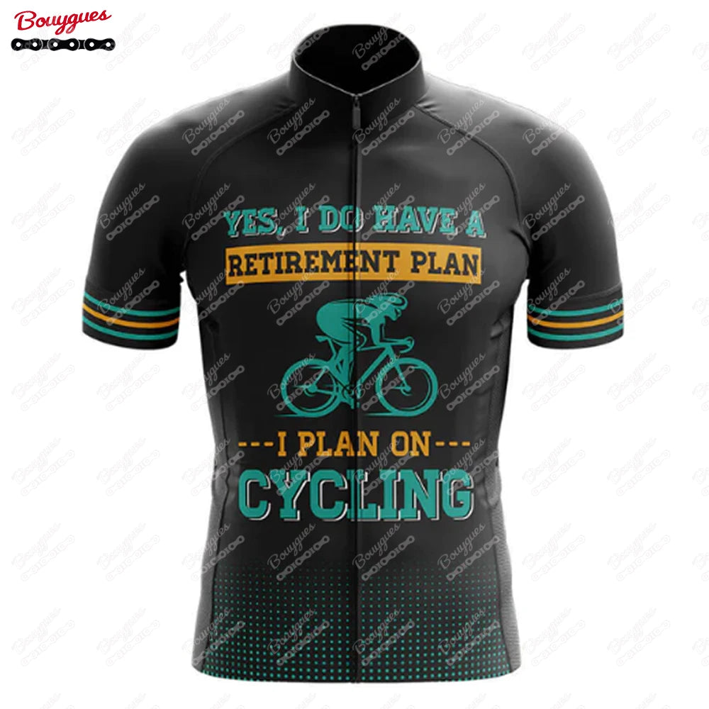 Men’s Short Sleeve Reflective MTB Cycling Jersey - Perfect for Retirement Plan enthusiasts, this Pro Team Downhill Mountain Bicycle Clothing is ideal for Summer rides