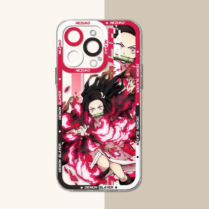 Hot Japan Anime Demons Slayers Phone Case For iPhone 15 14 13 12 Mini 11 Pro Max X XR XS 6 7 8 SE Plus Soft Transparent Cover