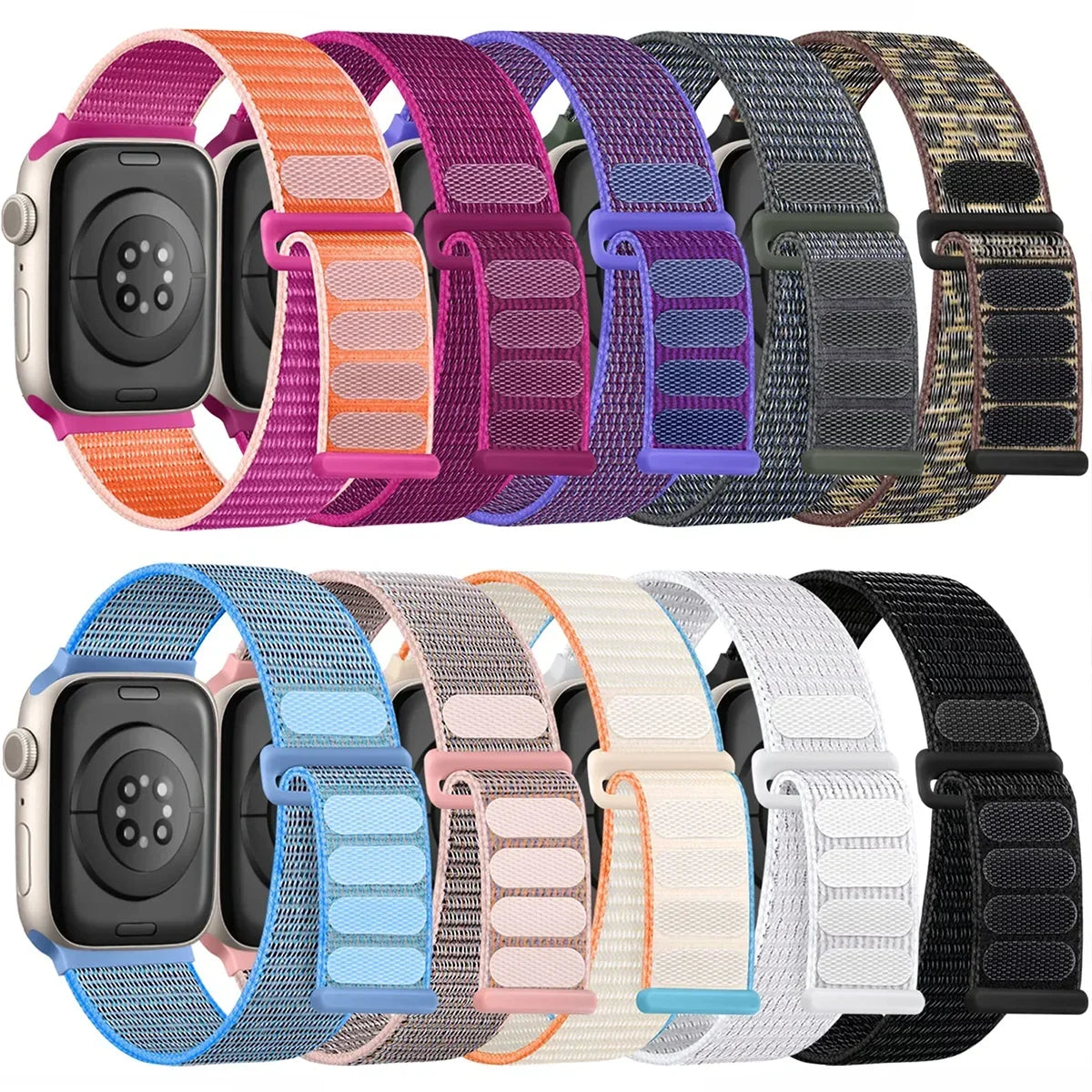 Nylon Loop For Apple Watch Band Strap Ultra2 49mm 44mm 40mm 45mm 41mm 42mm Bracelet iwatch Serie apple watch band 9 8 se 7 6 5 3