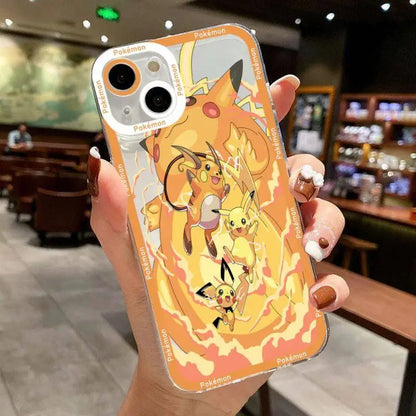 Anime Pokemon Charizard Pikachu Phone Case for IPhone 15 Pro Max 11 12 13 14 Pro Max 14 7 8 Plus XR X XS SE 2 3 Soft Clear Cover