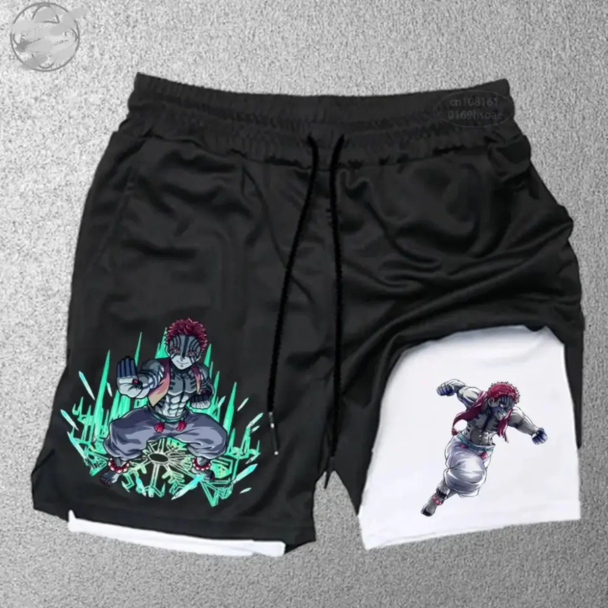 Demon Slayer Anime Printed Men's Shorts Double Layered Sports Fitness Versatile Casual Pants