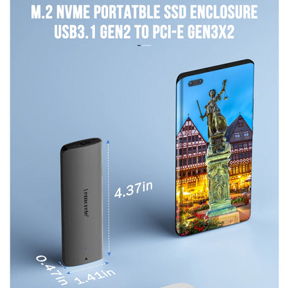 Lemorele SSD Enclosure M.2 NVMe USB 3.1 10Gbps PCIe M.2 SSD Case Enclosure External for External Hard Drive M/B+M Key M.2 SSD