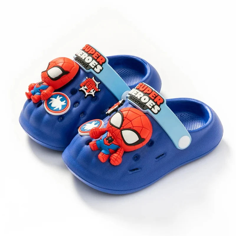 Disneyyy spiderr Man Summer Children Slipper 2024 New Fashion Cartoon Iron Man Indoor Non-slip Beach Sandals Boy Girl Garden Shoes