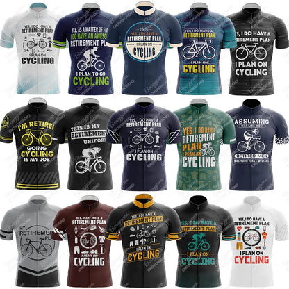 Men’s Short Sleeve Reflective MTB Cycling Jersey - Perfect for Retirement Plan enthusiasts, this Pro Team Downhill Mountain Bicycle Clothing is ideal for Summer rides