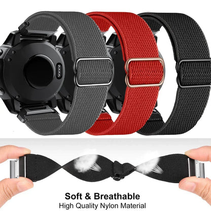 Elastic Woven Nylon Loop Strap For Garmin 22 26mm Fenix 7 7X 6X 6s 6 Pro 5 5s 5X Plus 3HR 945 Epix Gen 2 Enduro Quickfit Band