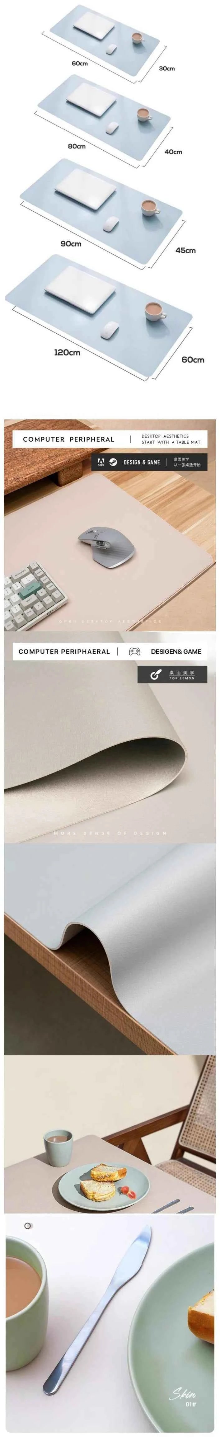 Cute Psyduck Gaming Leather Mouse Pad PC Pikachu Large Size Gamer Keyboard Pokemon Desktop Mouse Mat Starry Night Tablecloth