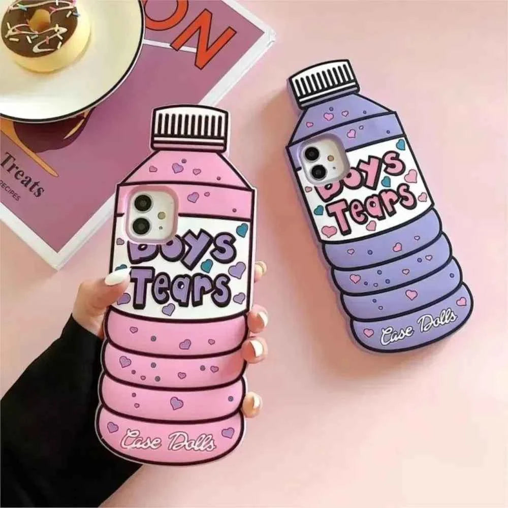 For iPhone 16 promax 15 14 Pro Max 13 12 11 7 8 Plus 6 6s SE 3D Cartoon Water Bottle Phone Case Soft Silicone Cover