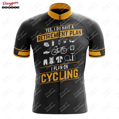 Men’s Short Sleeve Reflective MTB Cycling Jersey - Perfect for Retirement Plan enthusiasts, this Pro Team Downhill Mountain Bicycle Clothing is ideal for Summer rides
