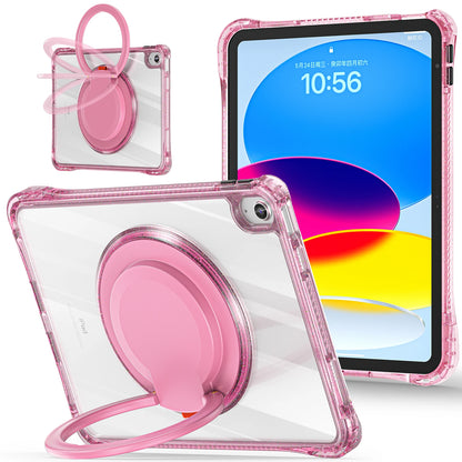 For ipad 10th Generation Case 10.9 inch 2022 Shockproof Transparent Wrist Strap Rotating Stand For ipad 10th A2757 A2777 A2696