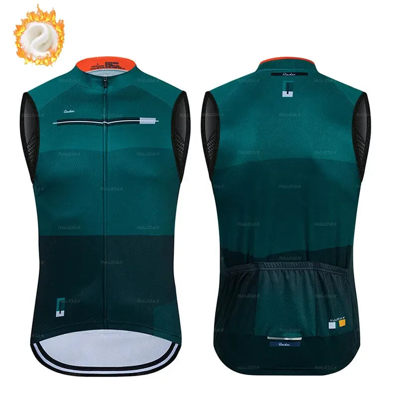 Winter Thermal Fleece Cycling Vest New Raudax Team Winter Sleeveless Cycling Vest MTB Road Bike Cycling Tops Warm Cycling Jacket