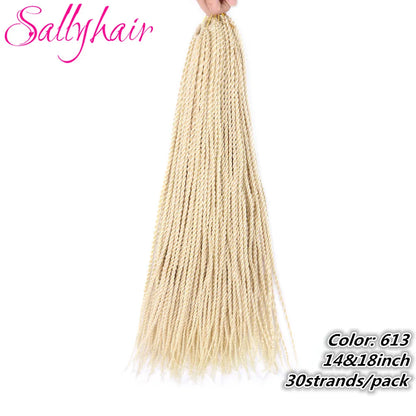 Sallyhair Synthetic Senegalese Twist 30Roots/Pack Crochet Braids Hair Brown Color Braid Hair Ombre Micro Senegal Braiding Hair