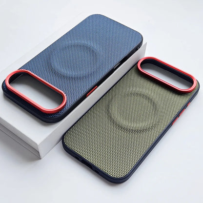 Premium Elegant Magnetic Soft TPU + Nylon Woven Leather Back Case for iPhone 17 Pro Max 17 Air