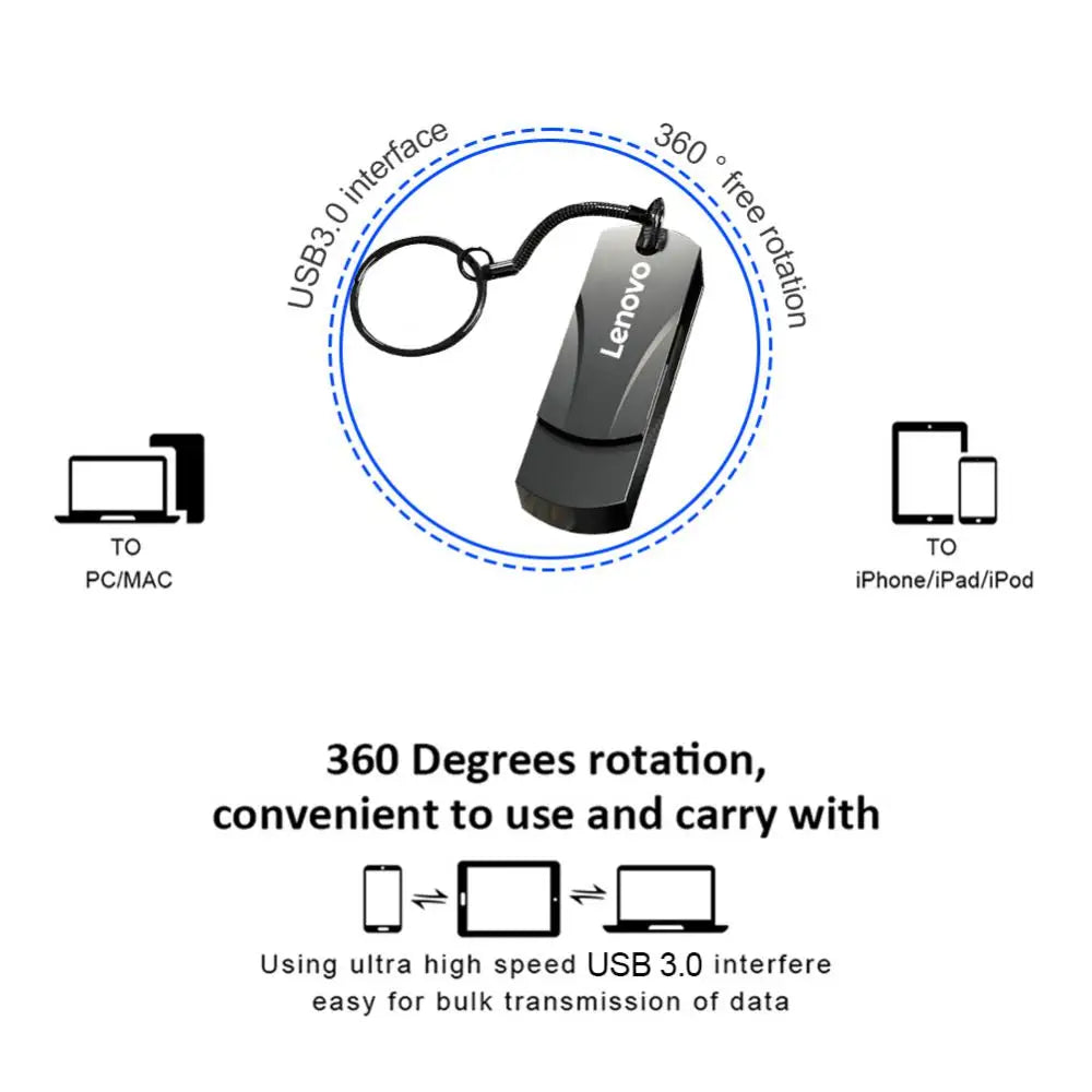 Lenovo USB 3,2 unidad Flash Usb 16TB 8TB Pendrive De alta velocidad 4TB 2TB DC4 USB resistente al agua Memoria Flash para Ps4 Ps5