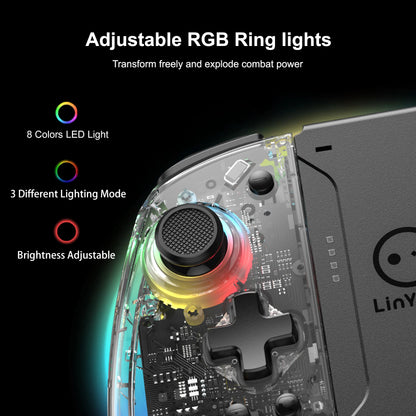 LinYuvo KS41 流星灯无线 Joycons 控制器，适用于 Switch/OLED，具有可编程/运动控制/双振动/涡轮功能