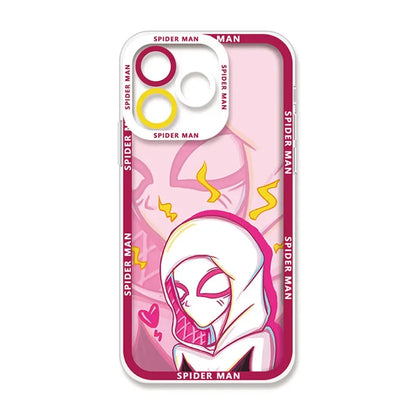 Spider Mannn Phone Case For iPhone 15 14 Pro Max 13 12 Mini 11 Pro XR XS X 8 7 6 6S Plus SE 2020 Clear Soft Silicone Cover