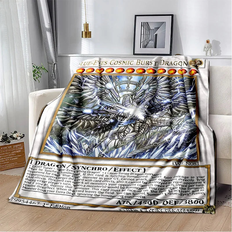 3D Monster Gold Card Cartoon  Yu-Gi-Oh Anime Dack Magician Game Soft Flannel Blanket
