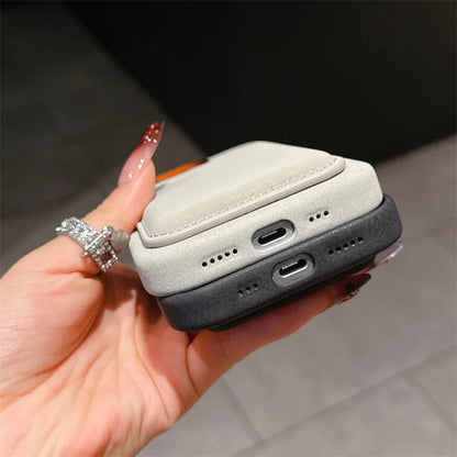 Magnetic Detachable PU Leather 2-in-1 Card Holder Shockproof Phone Case for iPhone 13/14/15/16 Pro Max Plus with Magsafe