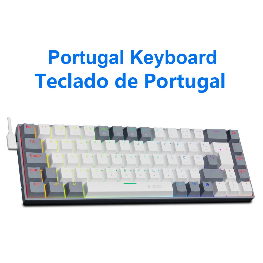 E-YOOSO Z686 RGB USB 60% Mini slim Mechanical Gaming Wired Keyboard Red Switch 68 Keys Gamer for Compute PC Laptop