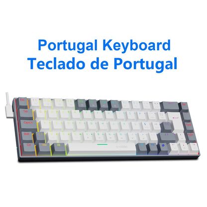 E-YOOSO Z686 RGB USB 60% Mini slim Mechanical Gaming Wired Keyboard Red Switch 68 Keys Gamer for Compute PC Laptop