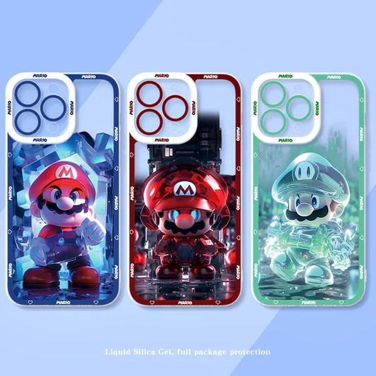 Super Mario Brossss Clear Phone Case for iPhone 15 14 11 Pro Max 13 12 Mini XR XS X 8 7 6 6S Plus SE 2020 Soft Shockproof Cover