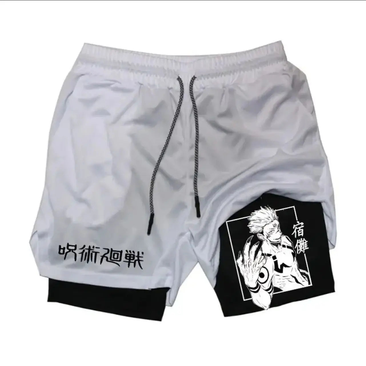 2025 Summer Hot-selling New Animation Series 3D Fashion Trend Fake Two-piece Shorts Outdoor Leisure Street Breathable Shorts