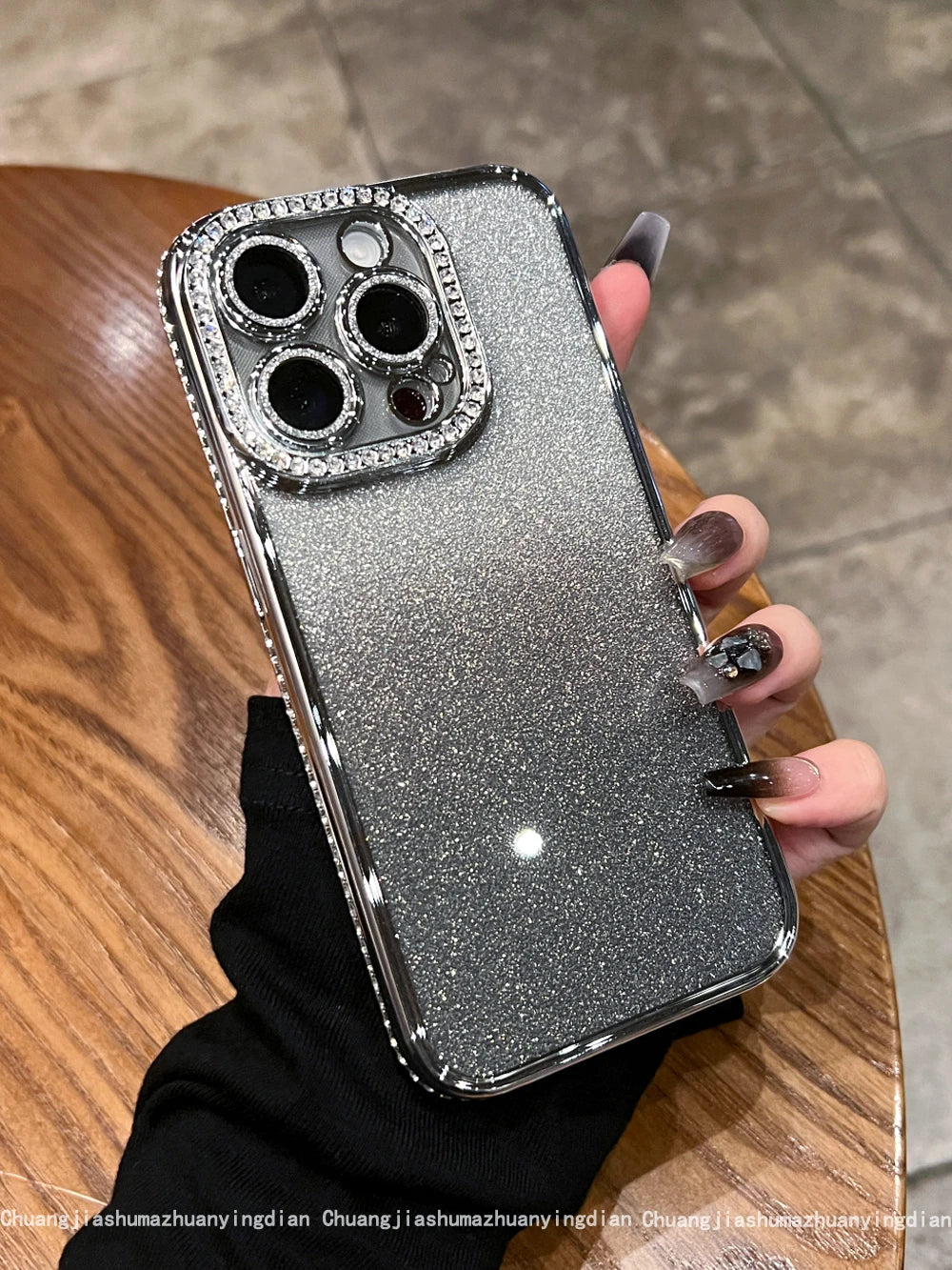 Luxury Plating Diamond Rhinestone Glitter Case For iPhone 11 12 13 14 15 16 Pro Max Plus Transparent Bling Soft Silicone Cover