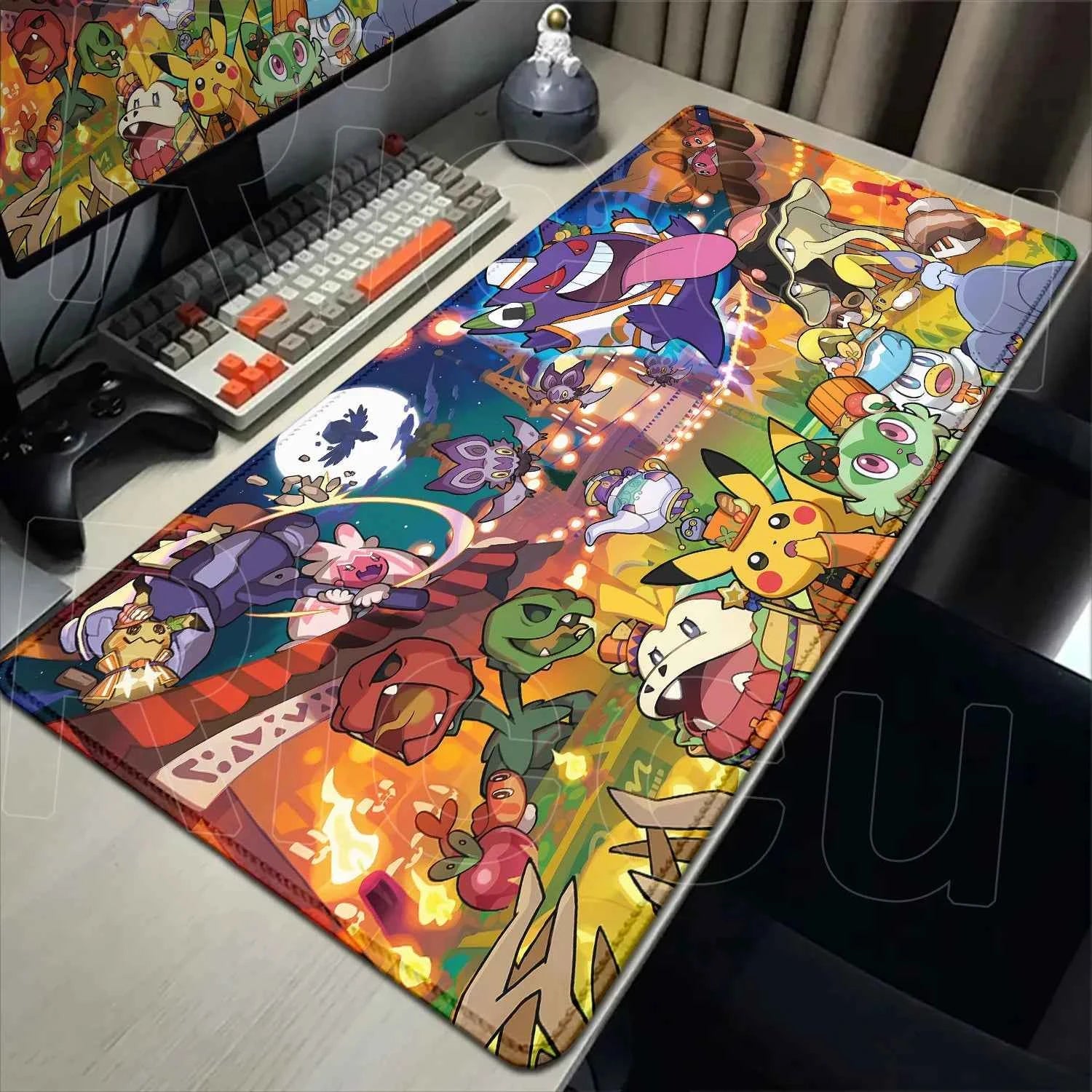 2026 New P-pokemon Gengar Wallpaper Cool Mouse Pad Gaming Large Anime Desk Keyboard Mats Non-slip Rubber Speed E-sports Mousepad