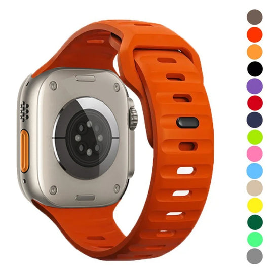 Silicone Strap For Apple Watch Band 49mm 45mm 44mm 41mm 40mm 42mm 46mm Sports Bracelet iWatch Ultra Series 10 9 8 7 6 5 SE2 Belt
