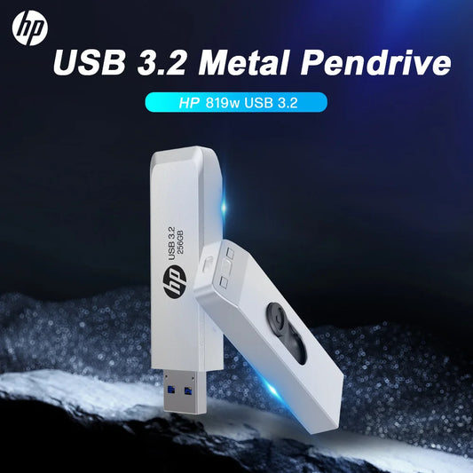 HP USB3.2 Flash Drive 256GB 128GB 64GB 32GB High Speed Sticks External Storage Metal Pen Drive Creative Personality Car Music