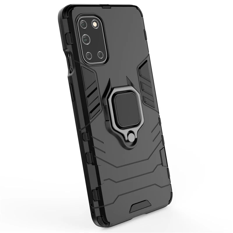 Armor Shockproof Case For OnePlus 8T 9 8 7 Pro 9R 10R Nord CE 2 Lite N20 N10 5G Hard PC TPU Bumper Metal Ring Stand Back Cover