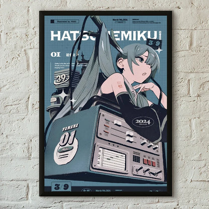 1PC Virtual Idol H-Hatsunes MikU Poster Poster Paper Print Home Living Room Bedroom Entrance Bar Cafe Art Painting Decoration