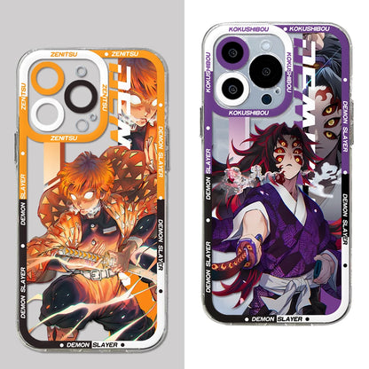 Hot Japan Anime Demons Slayers Phone Case For iPhone 15 14 13 12 Mini 11 Pro Max X XR XS 6 7 8 SE Plus Soft Transparent Cover