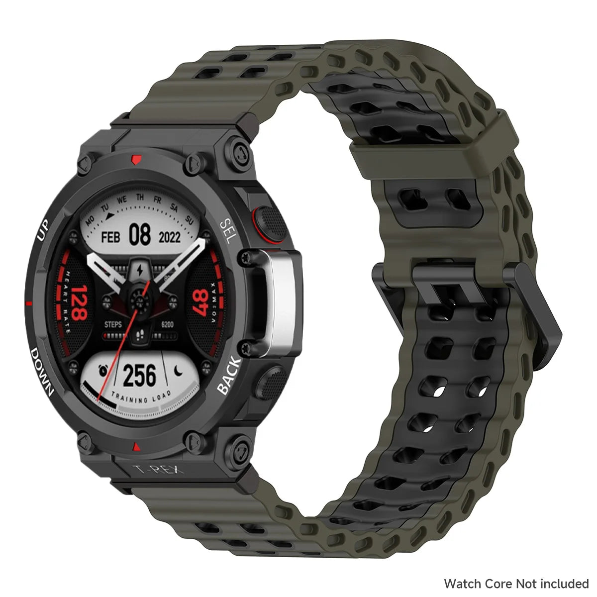 Marine band for Amazfit watch T-rex 3/2/ultra two-tone elastic silicone strap for T-Rex/T Rex Pro breathable sport bracelet