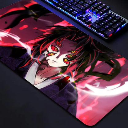 Anime Kawaii Demon Slayer Kokushibo Game Large Mouse Pad PC Accessories Anti Slip Keyboard Rubber Mousepad Office Soft Table Mat