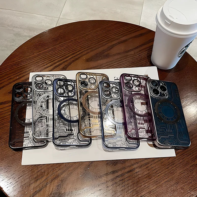 Luxury Transparent For Magsafe Magnetic Case For iPhone 15 14 13 12 11 16 Pro Max Wireless Charging Cover 16 15 Plus Accessories