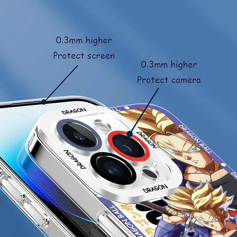 Gohan Goku Phone Case For iPhone 15 14 13 12 11 Mini XS XR X Pro MAX 8 7 Plus Angel Eyes Transparent Cover