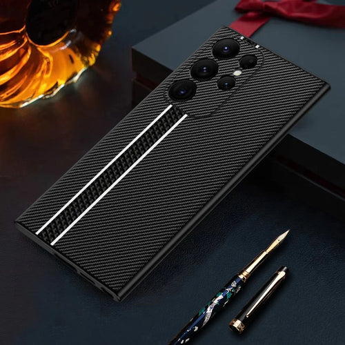 Carbon Fiber Pattern Case For Samsung Galaxy S23 Ultra Plus S22 S24
