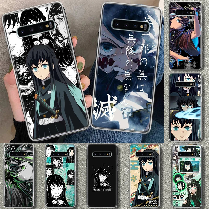 Demon😈Slayer👿Tokitou💙Muichirou💙Phone Case Cover for Samsung Galaxy S20 S21 FE S22 S23 S24 Ultra S10 S10E S9 S8 Plus + Art Gift